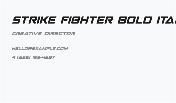 Strike Fighter Bold Italic Business Card