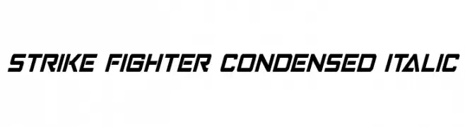 Strike Fighter Condensed Italic  Скачать бесплатные шрифты