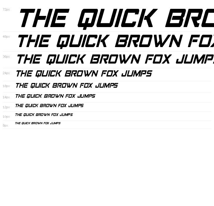 Strike Fighter Condensed Italic Waterfall