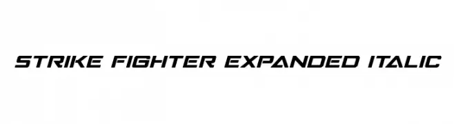 Strike Fighter Expanded Italic  Free Fonts Download