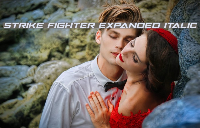 Strike Fighter Expanded Italic Font examples