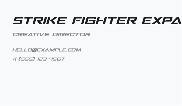 Strike Fighter Expanded Italic Business Card