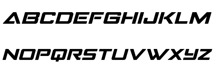 Strike Fighter Expanded Italic Font LOWERCASE
