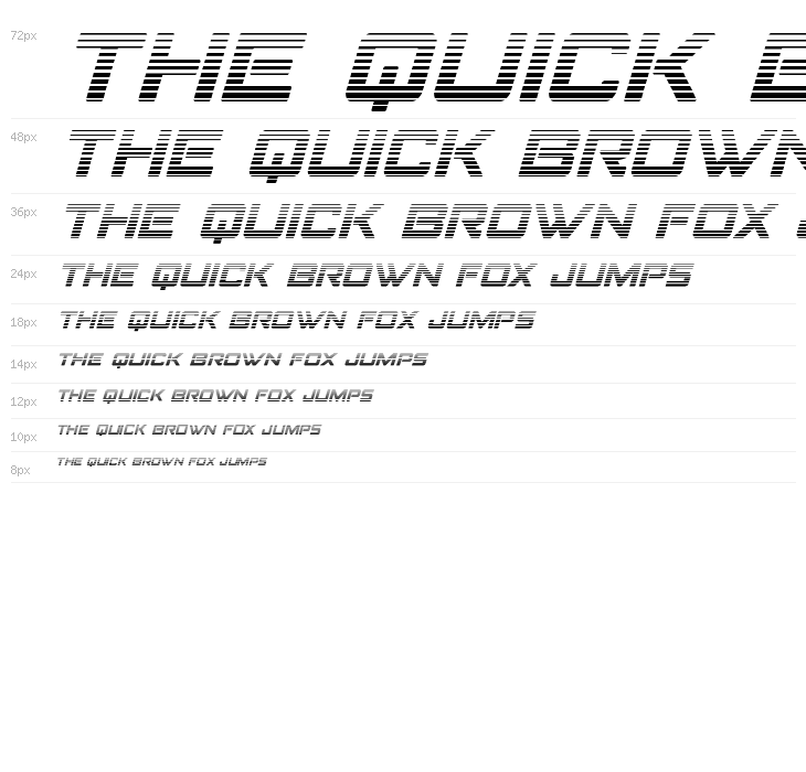 Strike Fighter Gradient Italic Waterfall