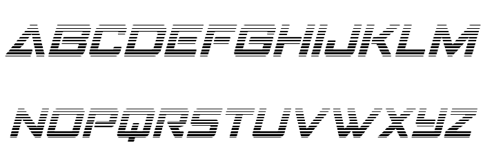 Strike Fighter Gradient Italic Font LOWERCASE