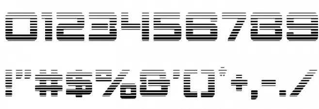 Strike Fighter Gradient Font OTHER CHARS