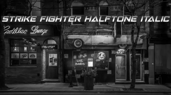 Strike Fighter Halftone Italic Font examples