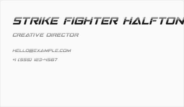 Strike Fighter Halftone Italic Business Card