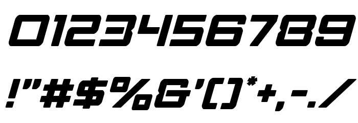 Strike Fighter Italic Font OTHER CHARS