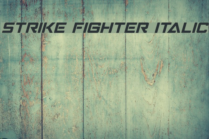 Strike Fighter Italic Font examples