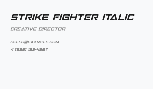 Strike Fighter Italic Business Card