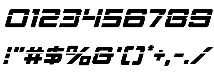 Strike Fighter Laser Italic Font OTHER CHARS
