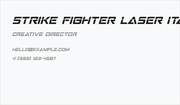 Strike Fighter Laser Italic Business Card