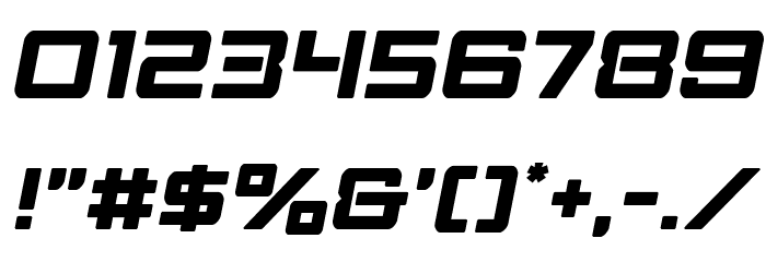 Strike Fighter Semi-Italic Font OTHER CHARS