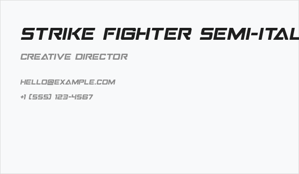 Strike Fighter Semi-Italic Business Card
