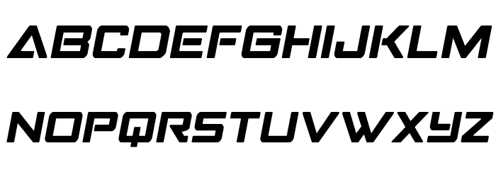 Strike Fighter Semi-Italic Font LOWERCASE