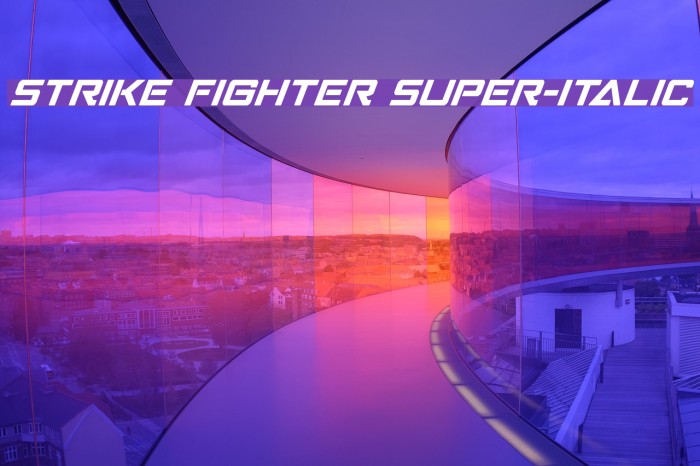 Strike Fighter Super-Italic Font examples