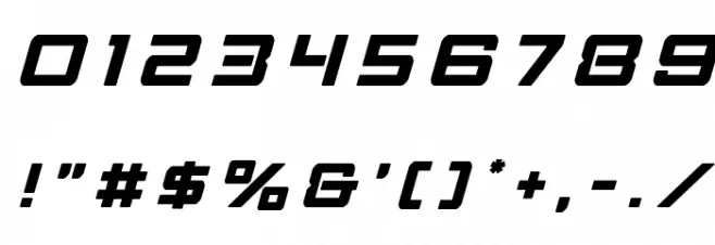 Strike Fighter Title Italic Font OTHER CHARS