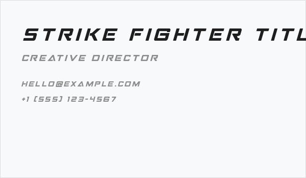Strike Fighter Title Italic Business Card