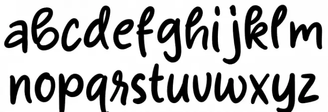 Strike Humble Schriftart Kleinbuchstaben