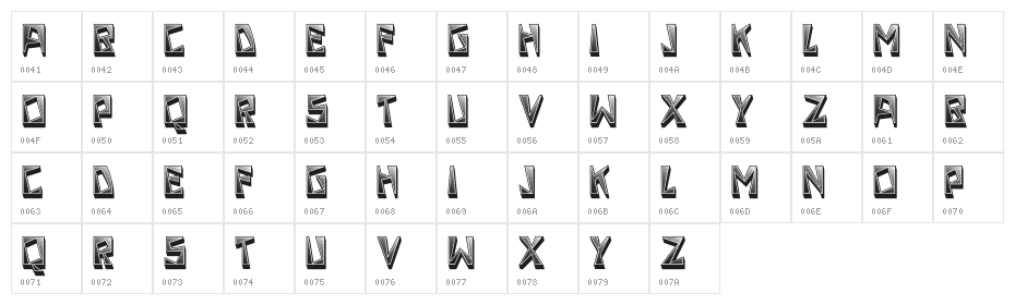 Strike Regular Character Map