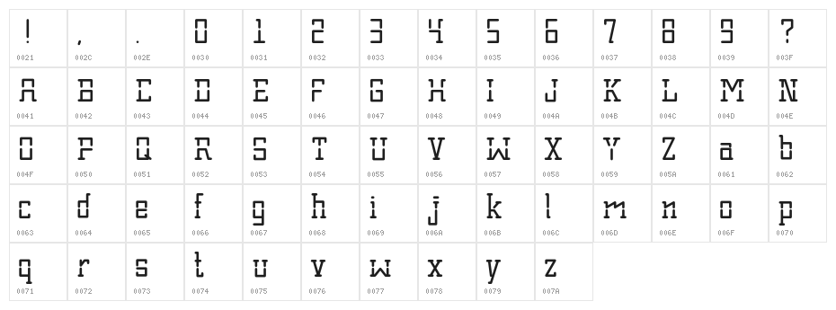 Strike Character Map