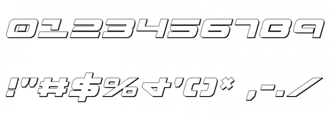 Strikelord 3D Italic Font Alte caractere