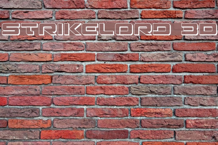 Strikelord 3D Font examples