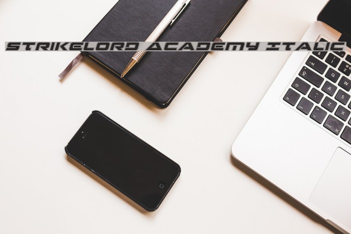 Strikelord Academy Italic Font examples