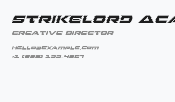 Strikelord Academy Italic Business Card