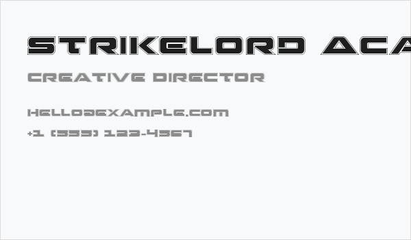 Strikelord Academy Regular Business Card
