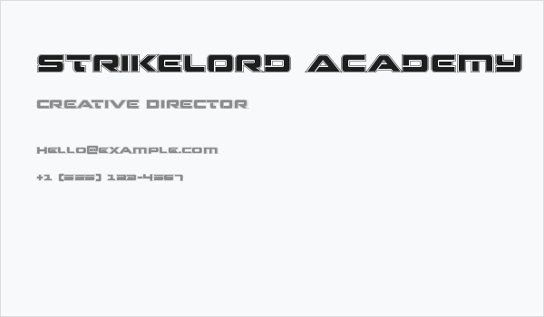 Strikelord Academy Business Card