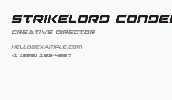 Strikelord Condensed Italic Business Card
