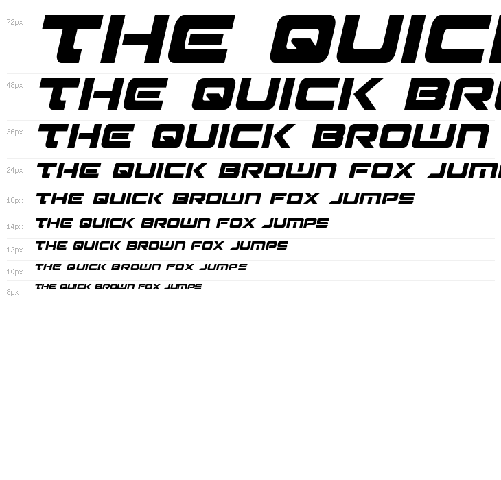 Strikelord Condensed Italic Waterfall