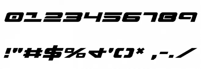 Strikelord Expanded Italic Font OTHER CHARS