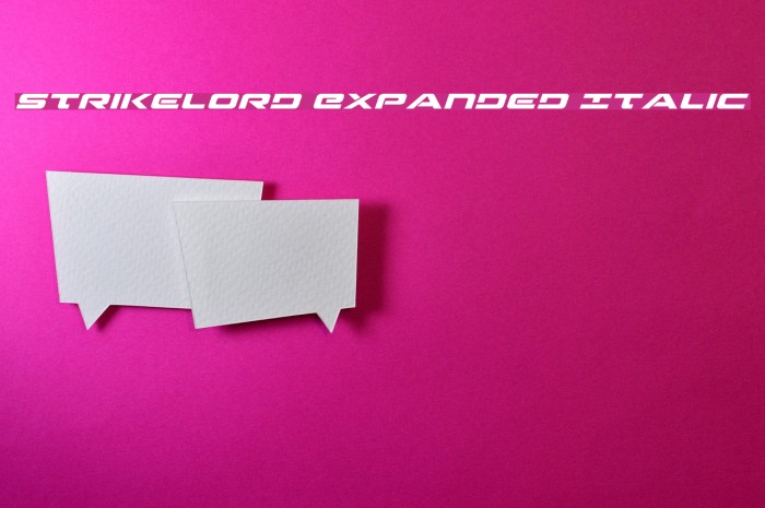 Strikelord Expanded Italic Example 1