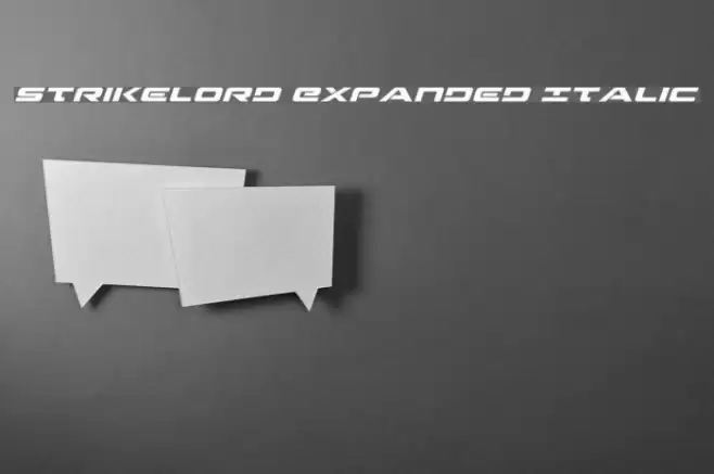 Strikelord Expanded Italic Font examples
