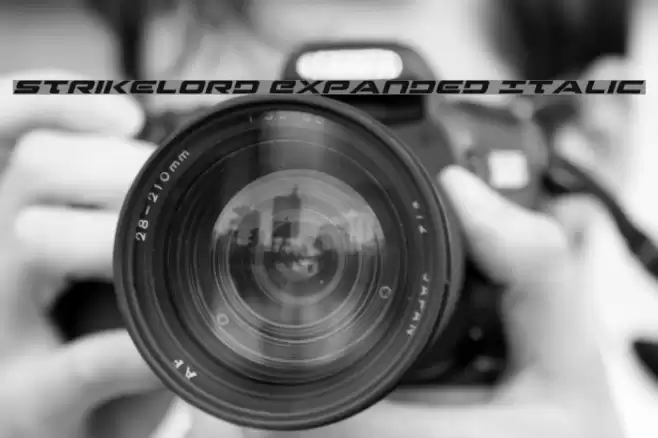 Strikelord Expanded Italic Font examples