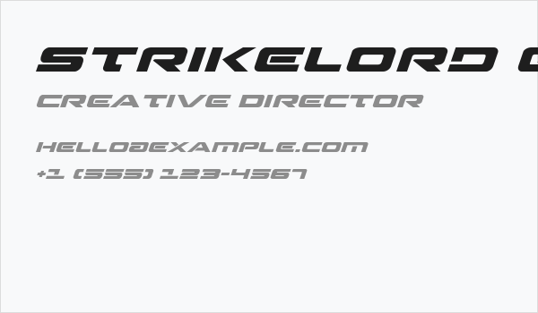 Strikelord Expanded Italic Business Card