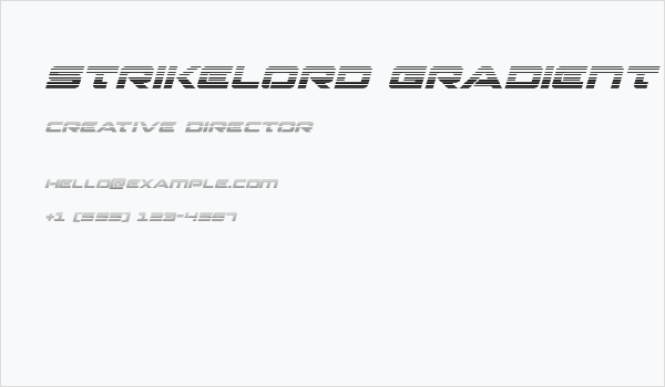 Strikelord Gradient Italic Business Card