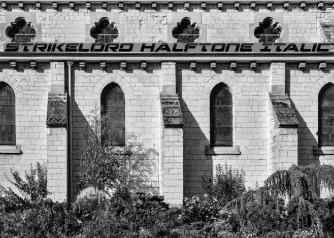 Strikelord Halftone Italic Font examples