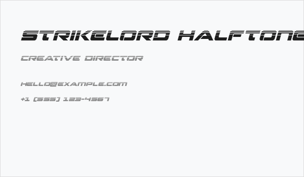 Strikelord Halftone Italic Business Card