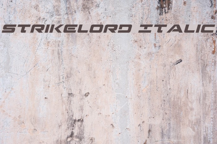 Strikelord Italic Font examples