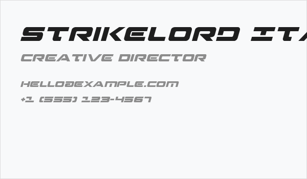 Strikelord Italic Business Card