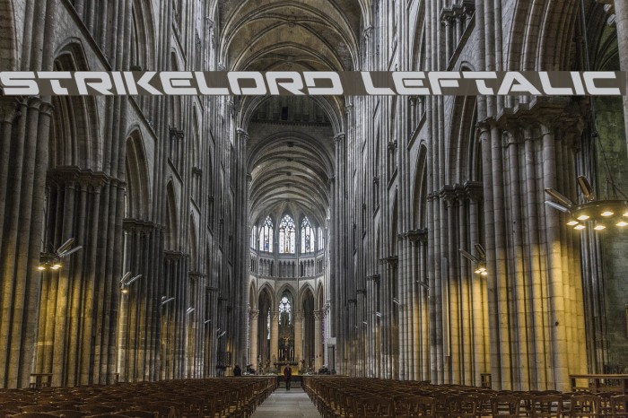 Strikelord Leftalic Font examples