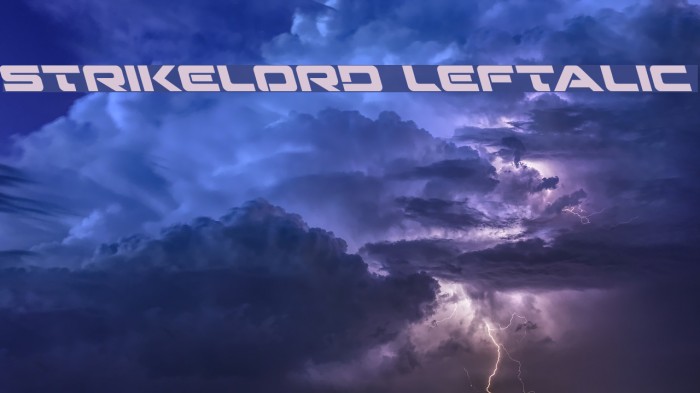 Strikelord Leftalic Font examples