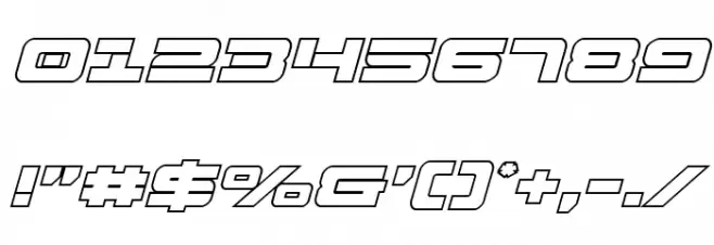 Strikelord Outline Italic Font OTHER CHARS