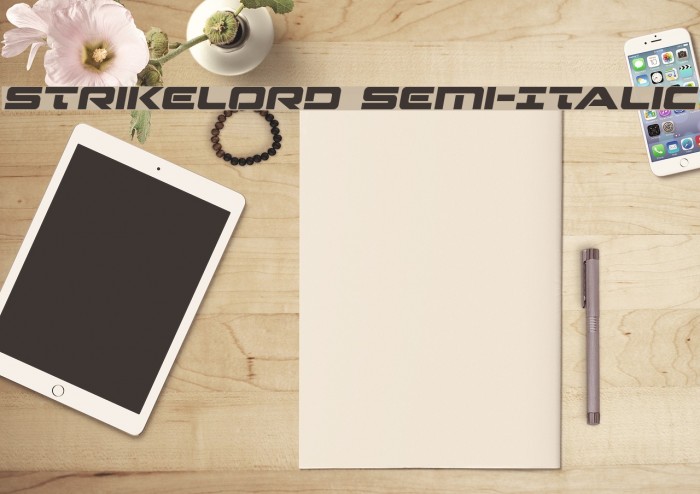 Strikelord Semi-Italic Font examples
