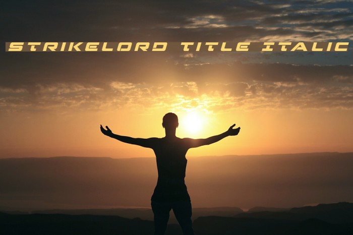 Strikelord Title Italic Font examples