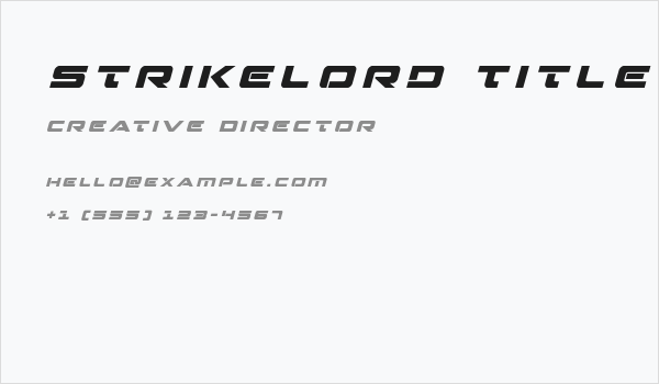 Strikelord Title Italic Business Card